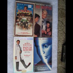 Patch Adams Bicentennial Man Jumanji Mrs. Doubtfire VHS Cassette Tape Bundle $4